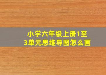 小学六年级上册1至3单元思维导图怎么画