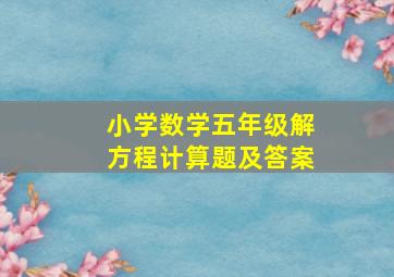 小学数学五年级解方程计算题及答案