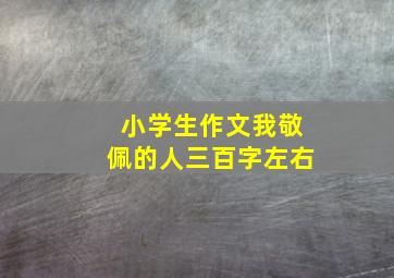 小学生作文我敬佩的人三百字左右