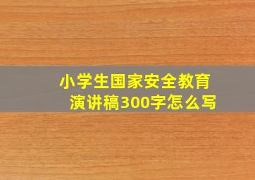 小学生国家安全教育演讲稿300字怎么写