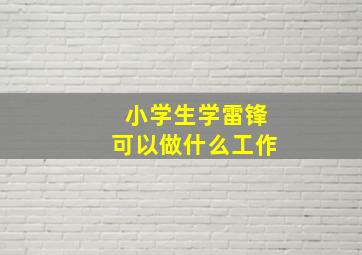 小学生学雷锋可以做什么工作