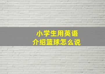 小学生用英语介绍篮球怎么说