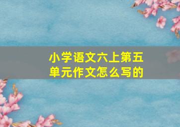 小学语文六上第五单元作文怎么写的