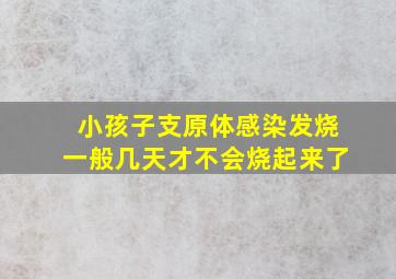 小孩子支原体感染发烧一般几天才不会烧起来了