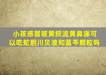 小孩感冒咳黄痰流黄鼻涕可以吃蛇胆川贝液和蓝芩颗粒吗