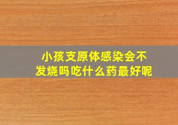 小孩支原体感染会不发烧吗吃什么药最好呢