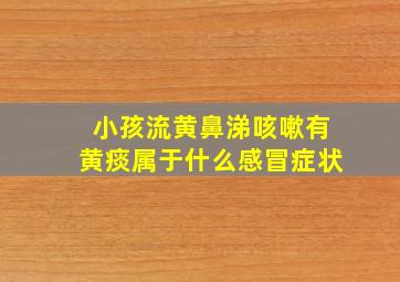 小孩流黄鼻涕咳嗽有黄痰属于什么感冒症状