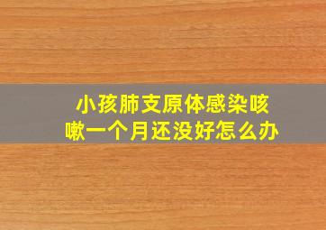 小孩肺支原体感染咳嗽一个月还没好怎么办