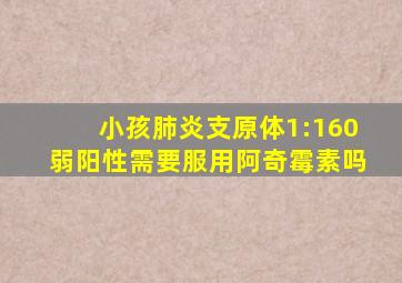 小孩肺炎支原体1:160弱阳性需要服用阿奇霉素吗