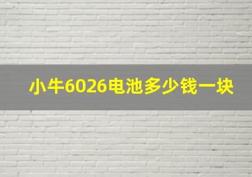 小牛6026电池多少钱一块