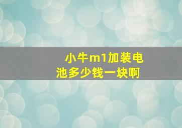 小牛m1加装电池多少钱一块啊