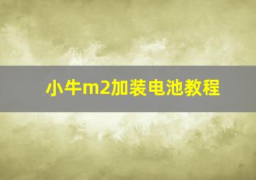 小牛m2加装电池教程