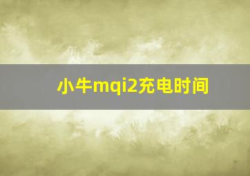 小牛mqi2充电时间