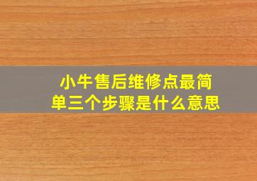 小牛售后维修点最简单三个步骤是什么意思