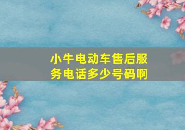 小牛电动车售后服务电话多少号码啊