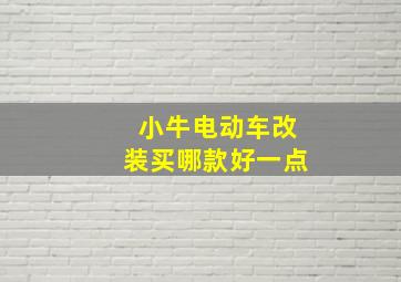 小牛电动车改装买哪款好一点