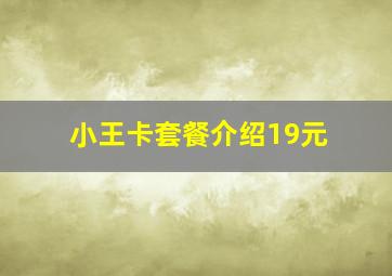 小王卡套餐介绍19元