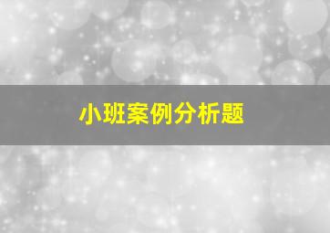 小班案例分析题