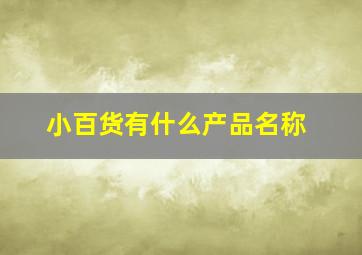 小百货有什么产品名称