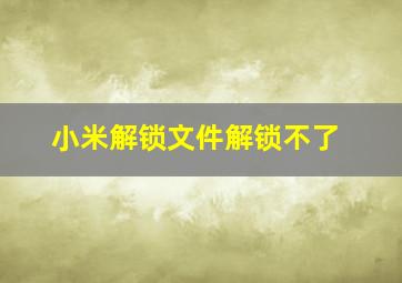 小米解锁文件解锁不了