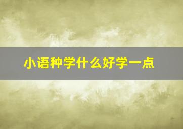 小语种学什么好学一点