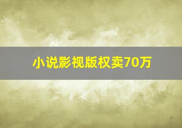 小说影视版权卖70万