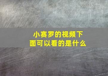 小赛罗的视频下面可以看的是什么