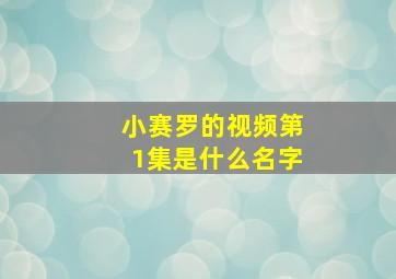 小赛罗的视频第1集是什么名字