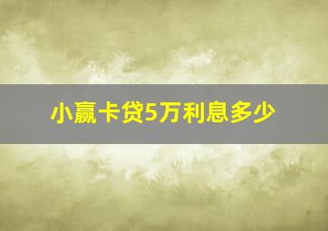 小赢卡贷5万利息多少