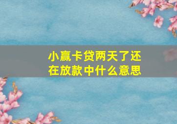 小赢卡贷两天了还在放款中什么意思