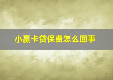 小赢卡贷保费怎么回事