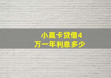 小赢卡贷借4万一年利息多少