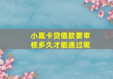 小赢卡贷借款要审核多久才能通过呢