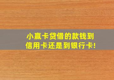 小赢卡贷借的款钱到信用卡还是到银行卡!