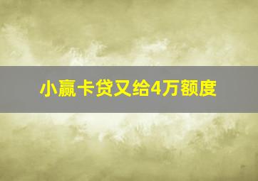 小赢卡贷又给4万额度