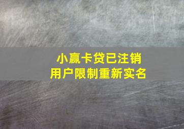 小赢卡贷已注销用户限制重新实名