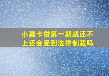 小赢卡贷第一期就还不上还会受到法律制裁吗