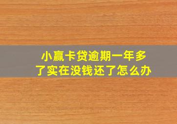 小赢卡贷逾期一年多了实在没钱还了怎么办