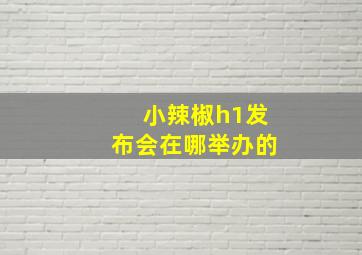 小辣椒h1发布会在哪举办的