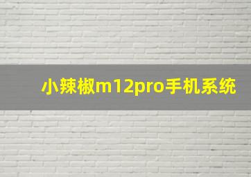 小辣椒m12pro手机系统