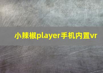 小辣椒player手机内置vr