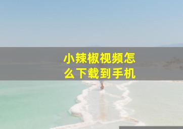 小辣椒视频怎么下载到手机