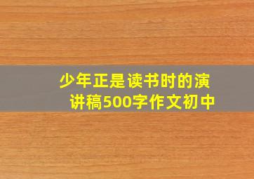 少年正是读书时的演讲稿500字作文初中