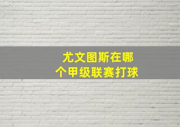 尤文图斯在哪个甲级联赛打球