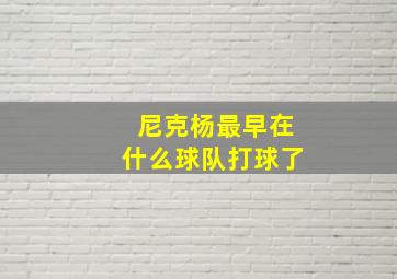 尼克杨最早在什么球队打球了