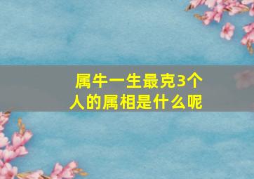 属牛一生最克3个人的属相是什么呢