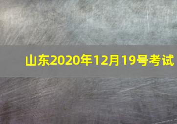 山东2020年12月19号考试