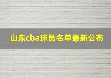 山东cba球员名单最新公布