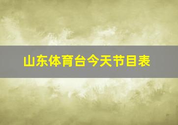 山东体育台今天节目表