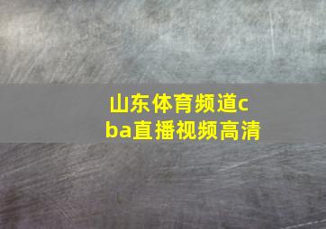 山东体育频道cba直播视频高清